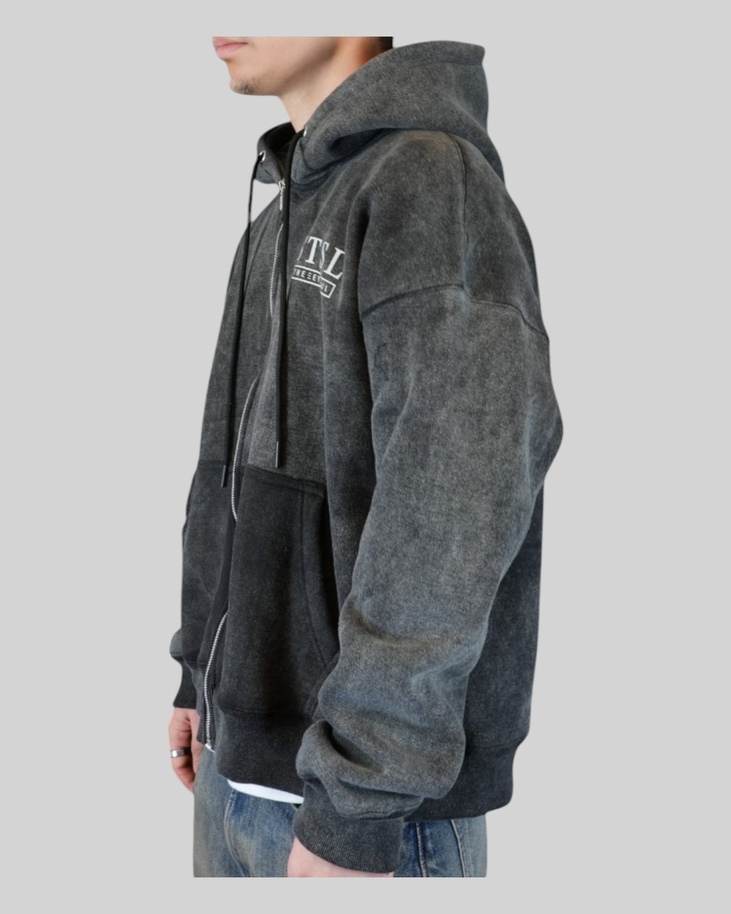 Mikina na zip STSL® „Eternal Skull“ – sepraná černá