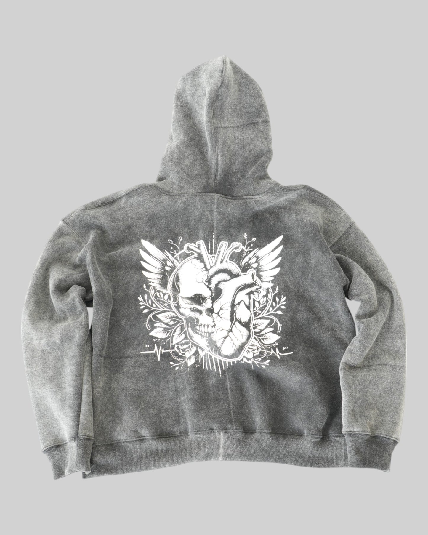 Mikina na zip STSL® „Eternal Skull“ – sepraná černá