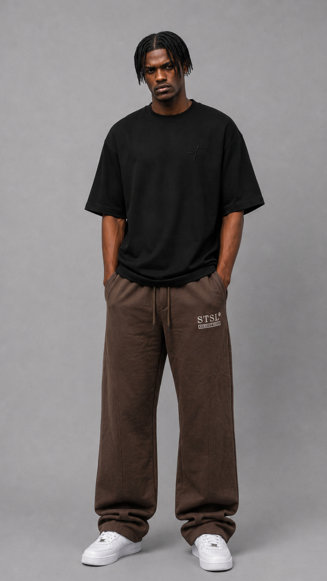 STSL® Heavy Oversize T-Shirt – Pure Black (220 GSM) - STSL