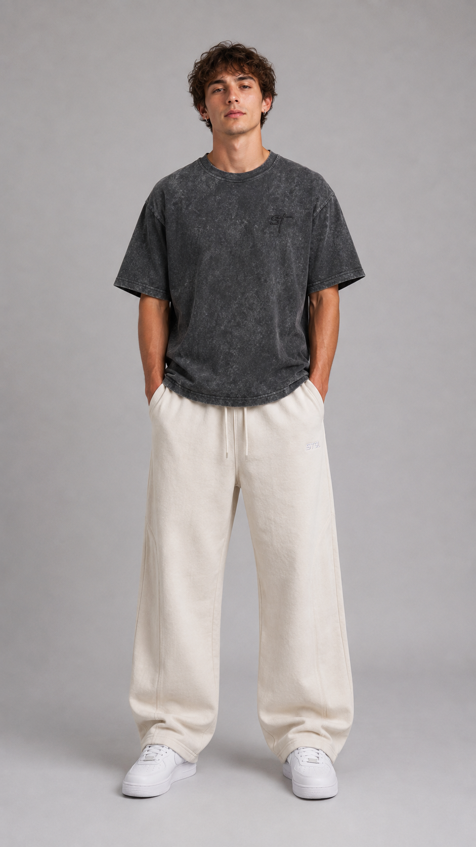 STSL® Heavy Oversize T-Shirt – Ash Basic (220 GSM) - STSL