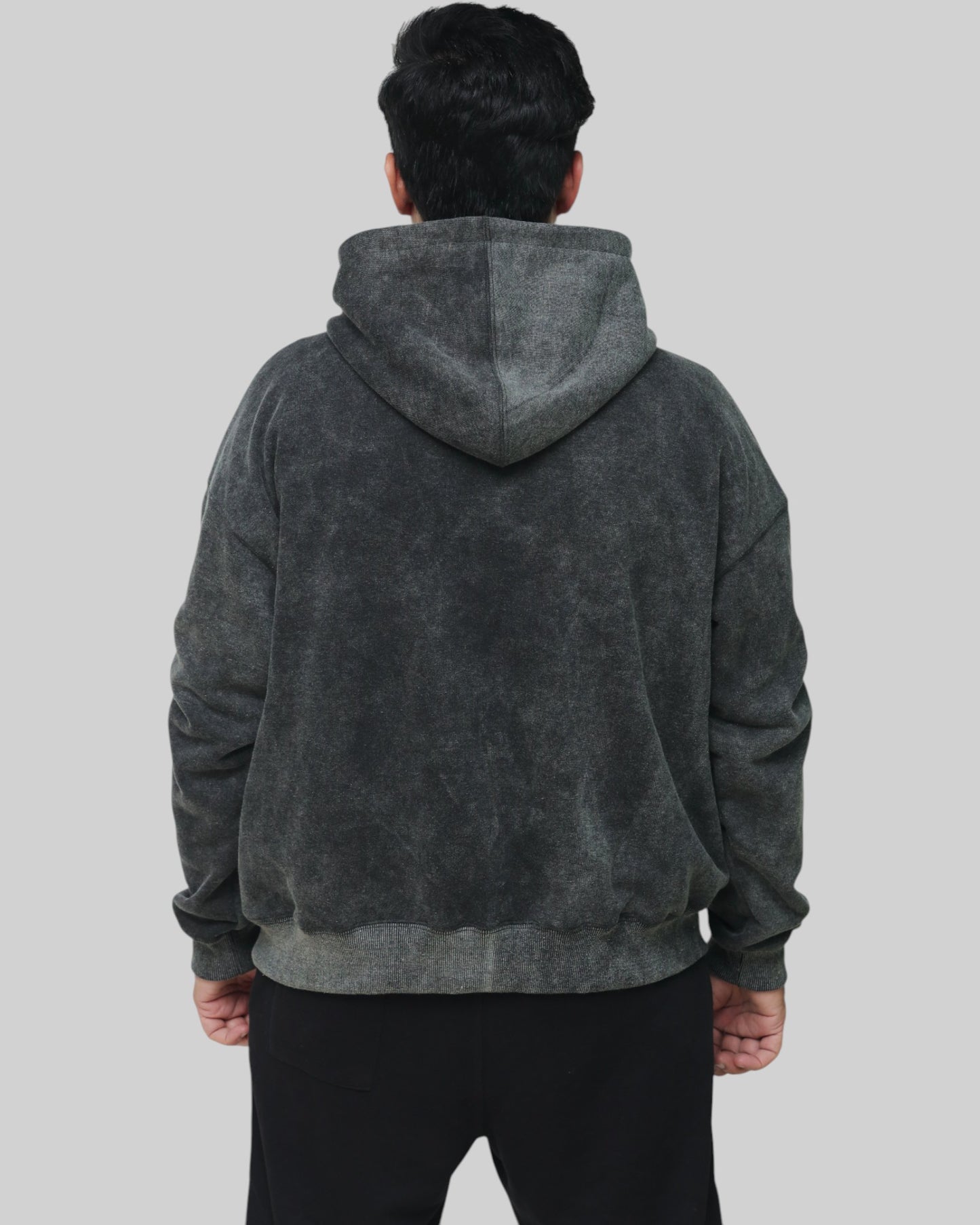 STSL Zip Hoodie – Washed Black