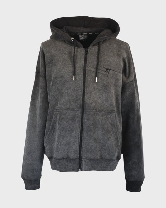 STSL Zip Hoodie – Washed Black