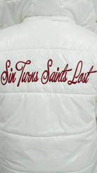 STSL® Sin Turns Gloss Puffer Jacket – White Edition - STSL