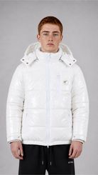 STSL® Sin Turns Gloss Puffer Jacket – White Edition - STSL