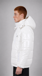STSL® Sin Turns Gloss Puffer Jacket – White Edition - STSL