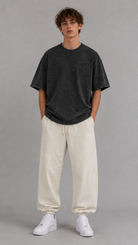 STSL® Heavy Oversize T-Shirt – G-Shirt Washed Black (220 GSM) - STSL