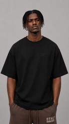 STSL® Heavy Oversize T-Shirt – Pure Black (220 GSM) - STSL