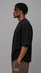 STSL® Heavy Oversize T-Shirt – Pure Black (220 GSM) - STSL